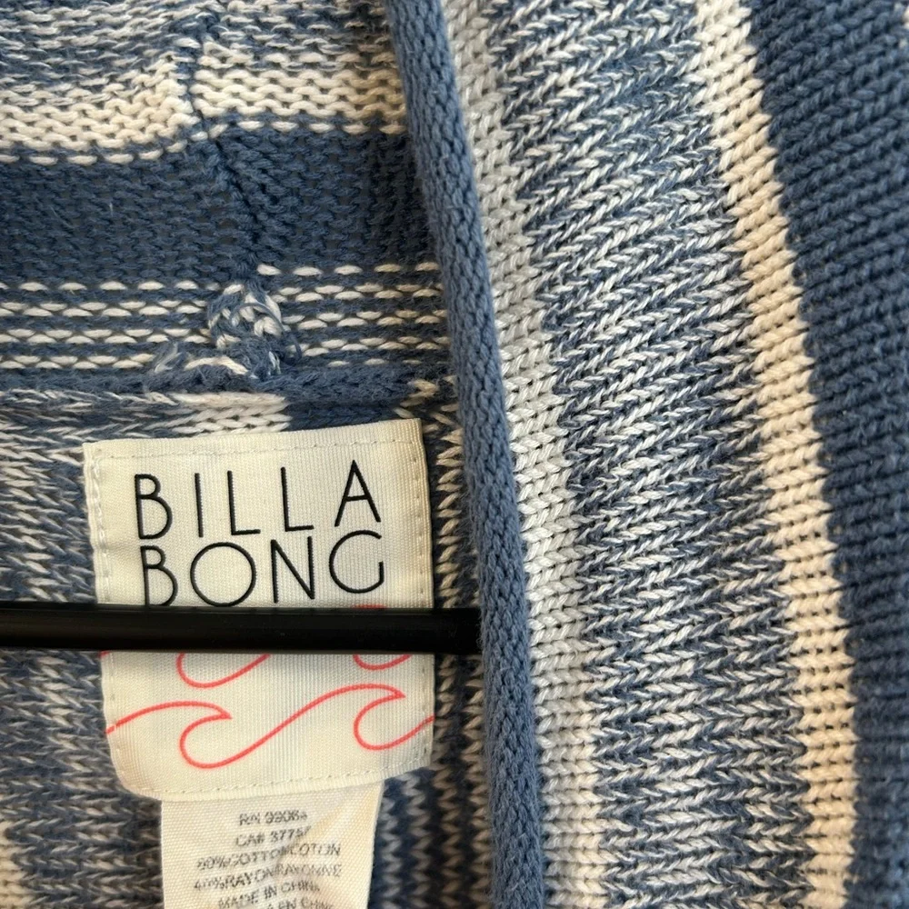 Billabong Navy and White Striped Cardigan